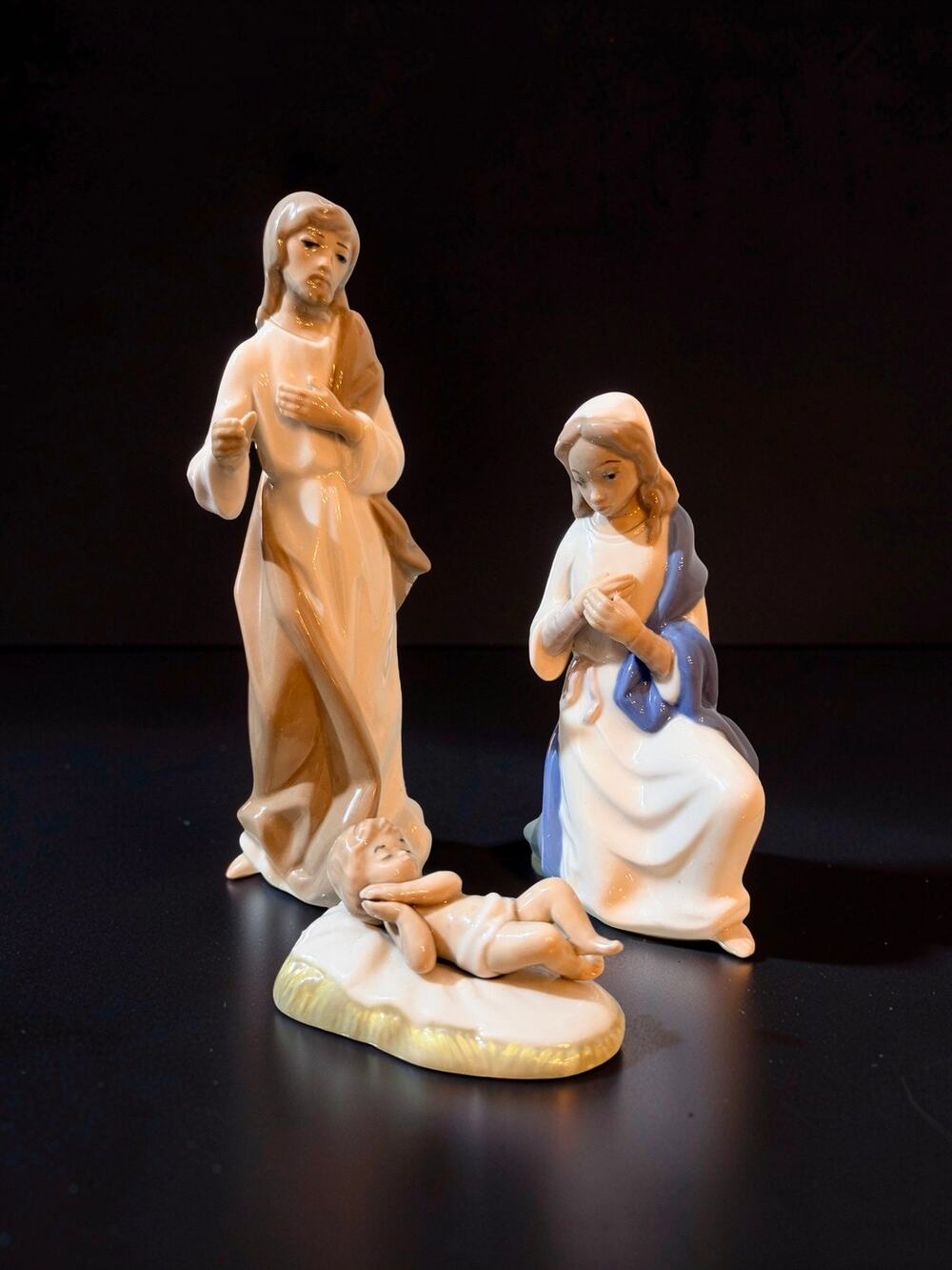 Vintage Casades Spain Porcelain Nativity Holy Family Mary Joseph Jesus set of 3